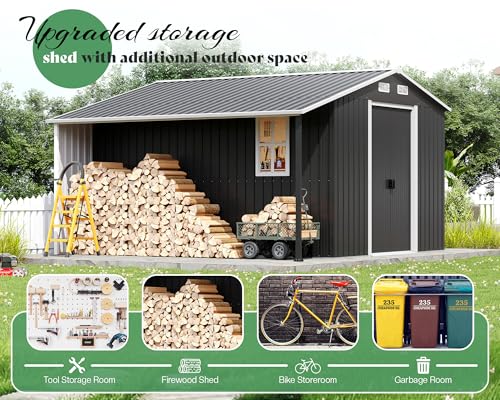 Outdoor Storage Shed with Sliding Doors and Windows O257