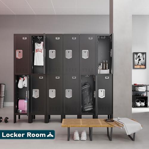 5-Door Steel Storage Locker with Hooks and Card Slots M92401