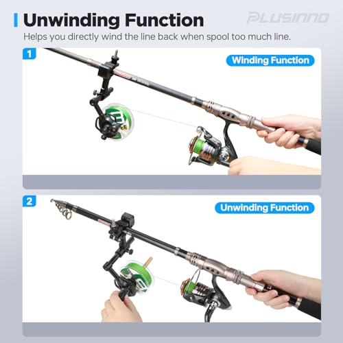Fishing Line Spooler for Reels, Unwinding Function, Works with Spinning & Cast Reels A734