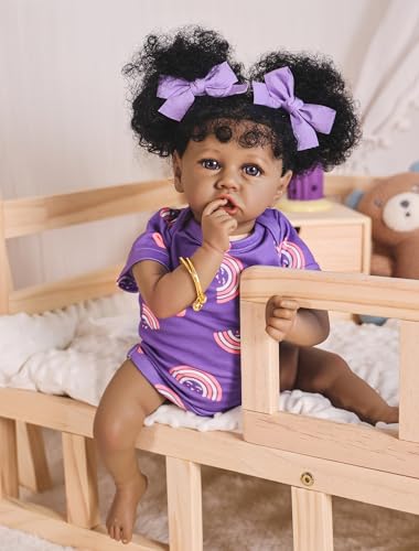 22.8 Inch Realistic African American Baby Doll with Soft Body K201