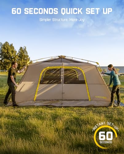 10 Person Instant Cabin Tent, Lightweight with Carry Bag for Camping & Hiking X185