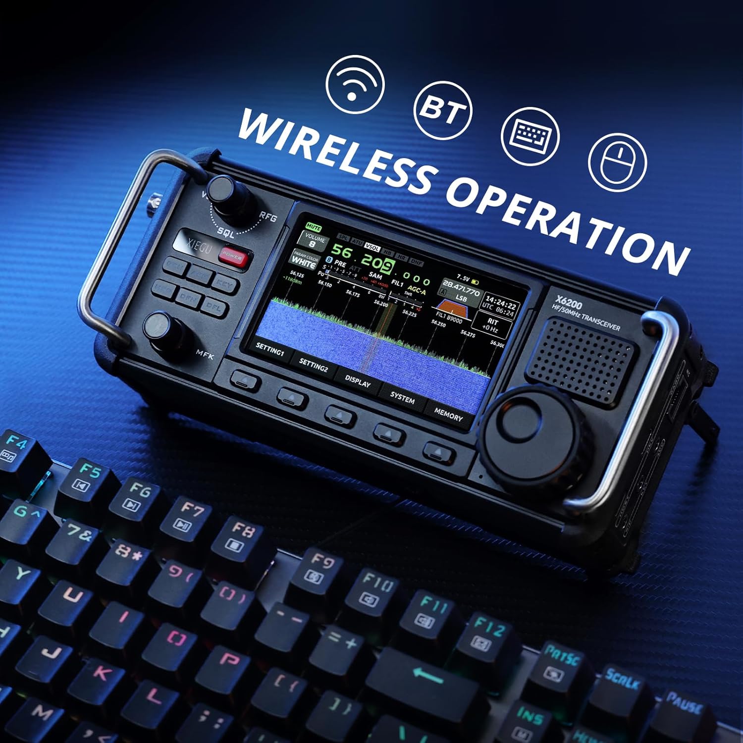 Portable HF Radio Transceiver with 4" LCD Screen X6762