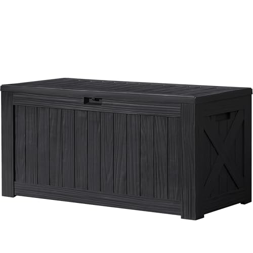 Outdoor Resin Deck Box 120 Gallon Waterproof Lockable F693676
