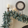 Blue Spruce 9ft Garland Pre-Lit with 50 Warm White LED Lights and Battery Operated - by Seasonal LLC