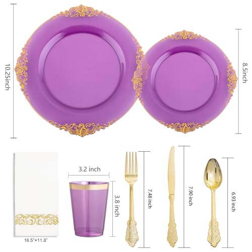 Gold Plastic Dinnerware Set for 50 Guests N48810