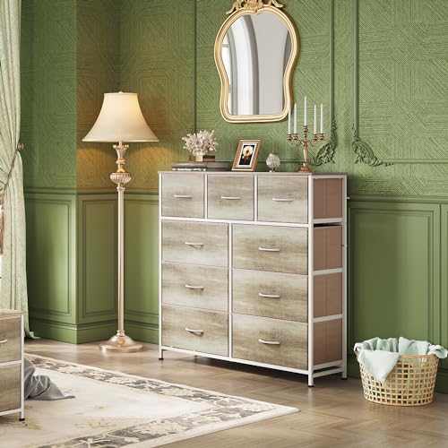 9-Drawer Fabric Storage Tower for Bedroom, Closet, Tall Chest Organizer with Steel Frame R839993