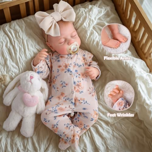 Lifelike Reborn Baby Doll 20 Inch Soft Body Sleeping Girl with Clothes and Toy Accessories N674610
