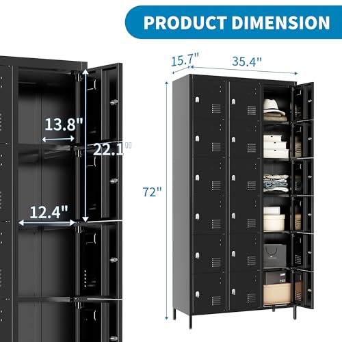 Steel Lockers for Employees, Lockable Storage Cabinet with Assembly X270