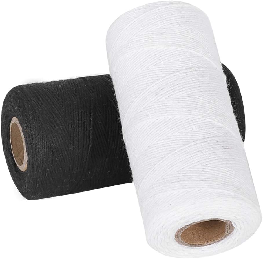 2Pcs Loom Warp Thread, 250M 1mm Cotton Weaving Yarn for Rug Tapestry Blanket T1281