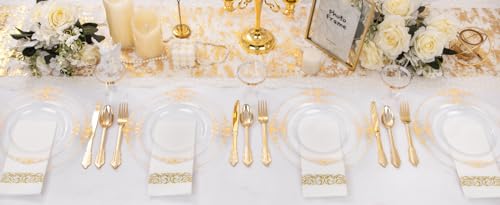Gold Plastic Dinnerware Set for 50 Guests N48810