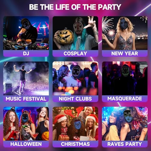 LED Mask with App Control for Halloween Costume G8629