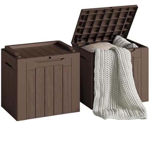 30 Gallon Waterproof Resin Deck Box for Outdoor Patio and Garden Storage Q30388