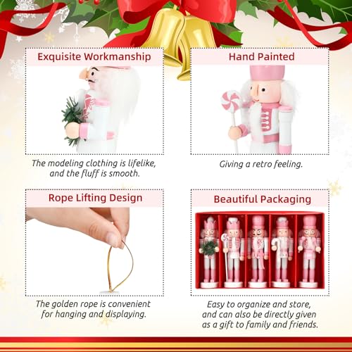 Christmas Nutcracker Ornaments Wooden Hanging Decorations 5 Inch H421