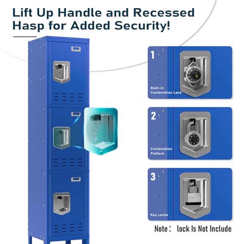 5-Door Steel Storage Locker with Hooks and Card Slots M92401