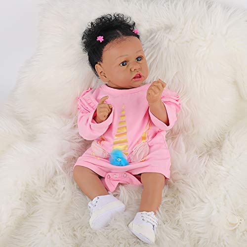 22.8 Inch Realistic African American Baby Doll with Soft Body K201