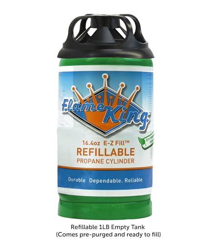 Refillable 1LB Empty Propane Cylinder Tank, 16.4 oz, 2-Pack I87191