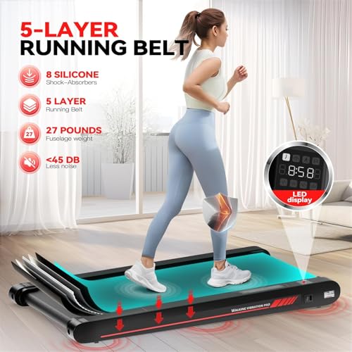 Walking Vibration Pad with APP, 3 in 1 Under Desk Treadmill, Low Noise with Remote Control K2989