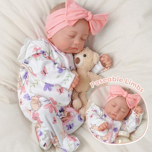 20 inch Soft Vinyl Reborn Baby Doll with Cloth Body and Accessories Y91054