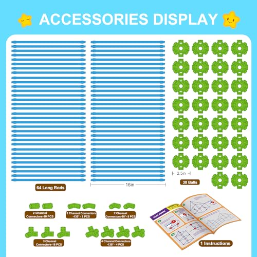 Fort Building Kit for Kids, STEM Construction Toys, 140 Pieces V503086