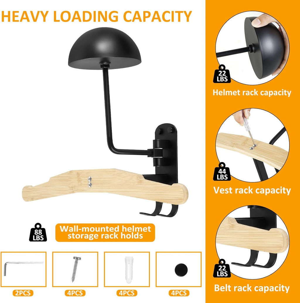 Motorcycle Helmet Wall Mount, Heavy Duty Steel Hanger C793145