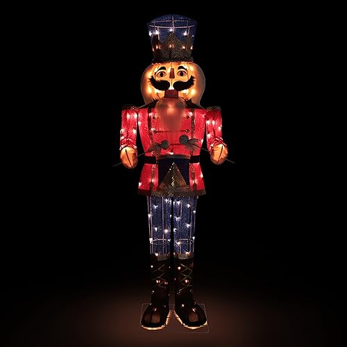 5FT Outdoor Lighted Nutcracker Christmas Decoration with Drum L6088