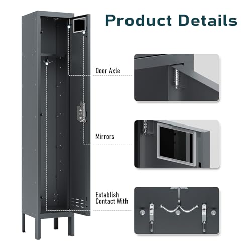 Metal Cabinet with Lockable Door for Office, Gym, School, Home A290