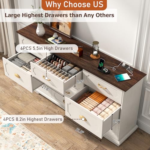 10 Drawer Dresser with Charging Station for Bedroom U18444