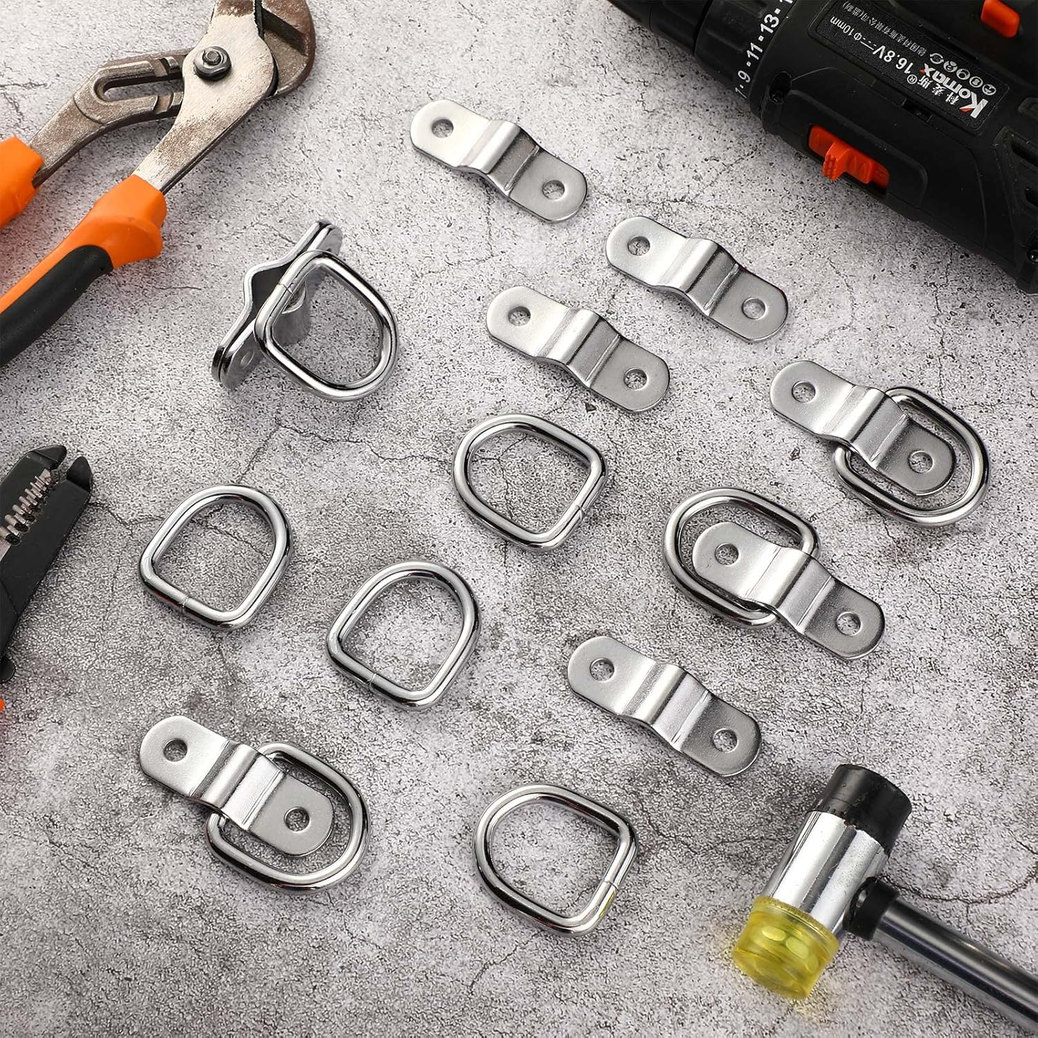60 Pcs Heavy Duty Stainless Steel D Rings for Trailer Truck Bed F932378