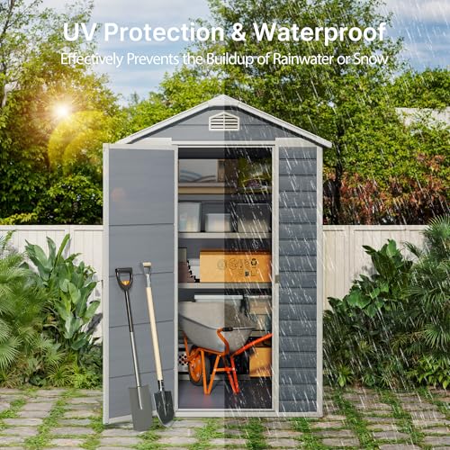 Outdoor Storage Shed with Floor, Lockable Doors, Window, Vents, Steel Frame U71245