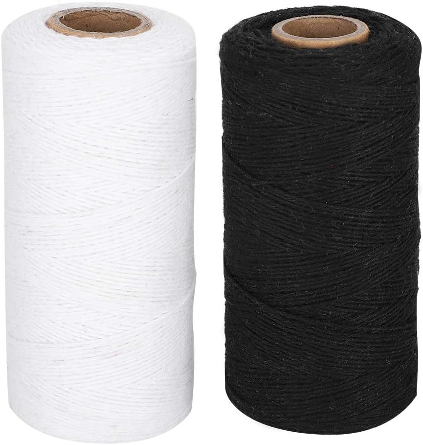2Pcs Loom Warp Thread, 250M 1mm Cotton Weaving Yarn for Rug Tapestry Blanket T1281