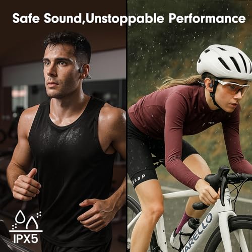 Open Ear Bluetooth Headphones with Mic, IPX5 Waterproof for Sports J8760
