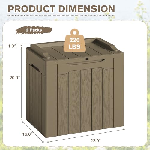 31 Gallon Resin Deck Box Waterproof Indoor Outdoor Storage for Patio Cushions and Garden Tools L90121