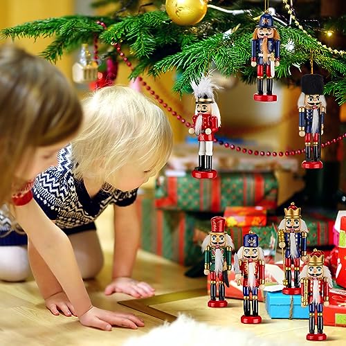 Christmas Nutcracker Ornament Set 18 Pcs Wooden Hanging Decorations for Tree K137857