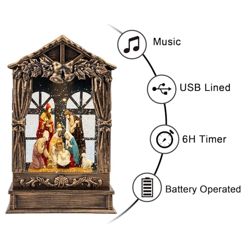 Nutcracker Snow Globe Lantern with Music and Timer Z50315