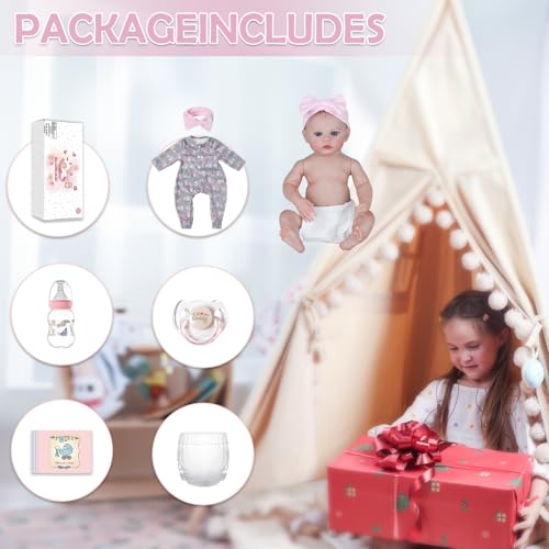 18 Inch Realistic Reborn Baby Doll Girl with Soft Weighted Body H76938