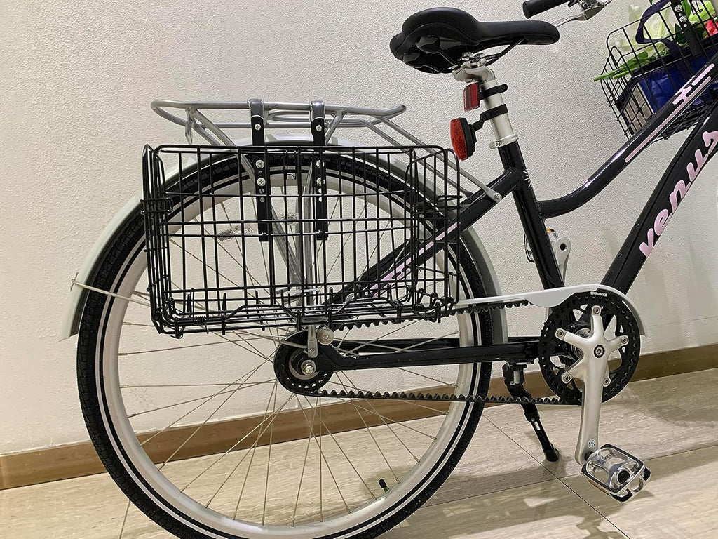 Folding Front Bicycle Basket Steel Black E946
