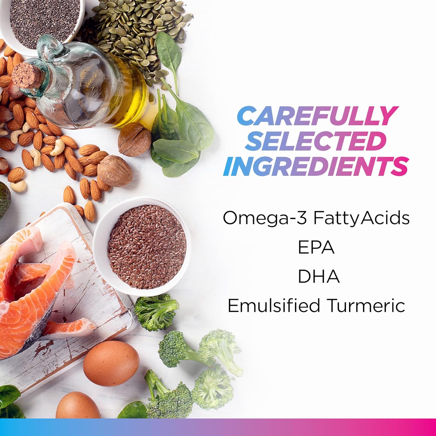 Omega 3 6 9 Plus Turmeric Curcumin Supplement, 60 Softgels W892
