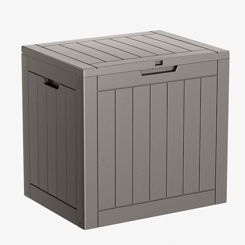 100 Gallon Resin Deck Box, Lockable Patio Outdoor Storage, Waterproof - Black F75230