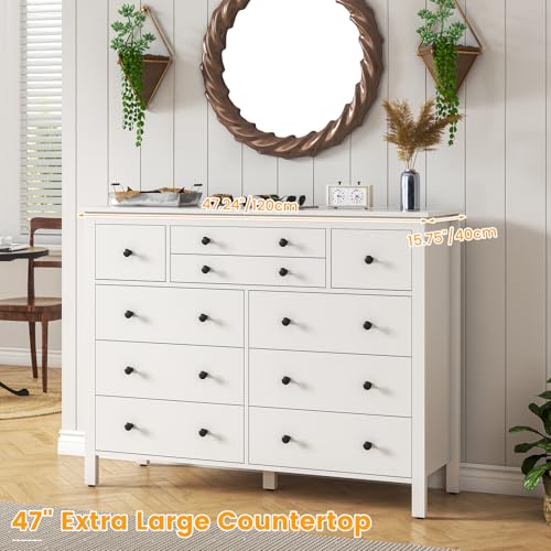 White Dresser with 10 Drawers for Bedroom B69188