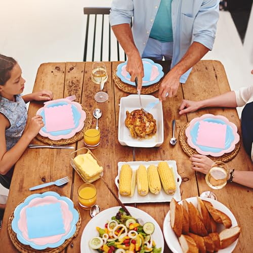 Ivory Paper Plates and Napkins Set for 50 Guests, Disposable Tableware with Utensils M509