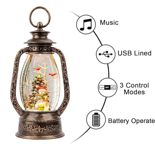 Nutcracker Snow Globe Lantern with Music and Timer Z50315