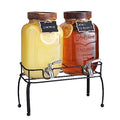 Glass Drink Dispenser with Stand and Spigot, 1 Gallon, Set of 2 I5509