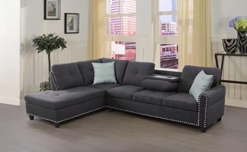 4-in-1 Convertible L Shaped Couch with Pull Out Bed and Storage Z983