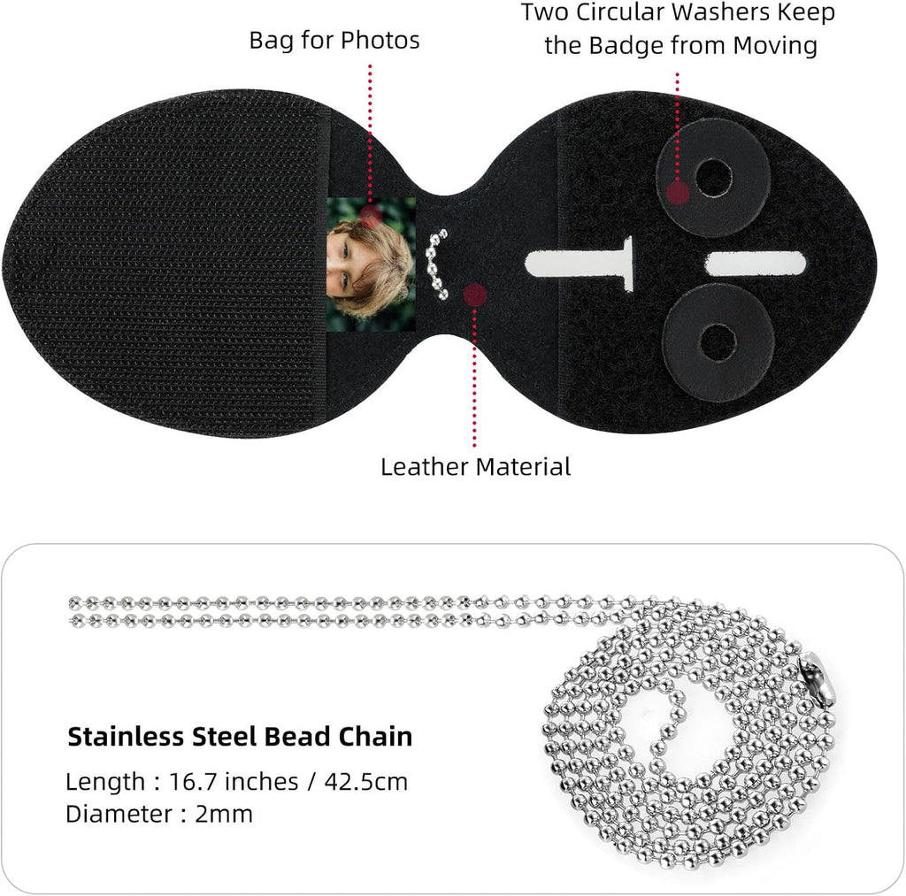 Badge Holder with Belt Clip, Metal Clip and Chain Included Z27121