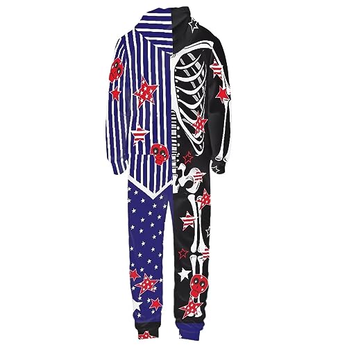 Adult Onesie Hooded One-Piece Pajama Zipper Jumpsuit for Men and Women I930