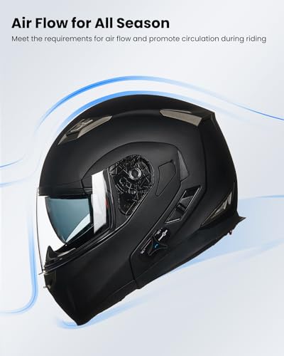 Bluetooth Modular Flip Up Full Face Motorcycle Helmet with Sun Shield Z8557