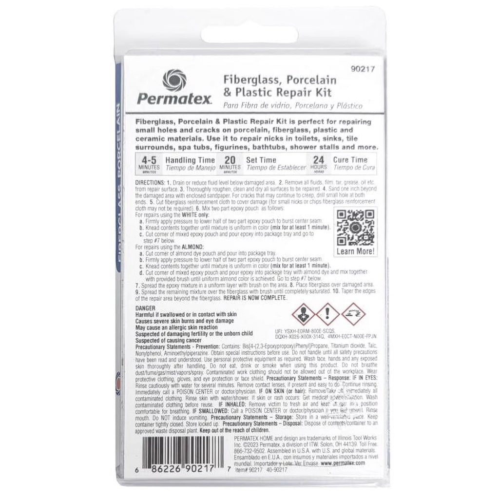 Fiberglass, Porcelain & Plastic Epoxy Repair Kit P730968